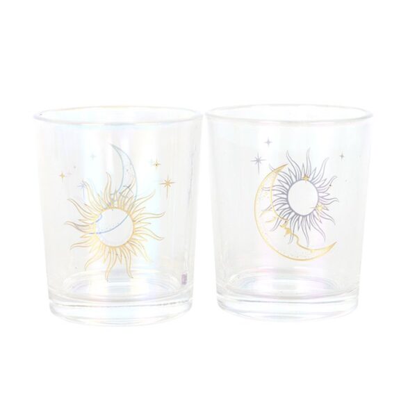 Iridescent Sun and Moon Votive Candle Holders - Image 3
