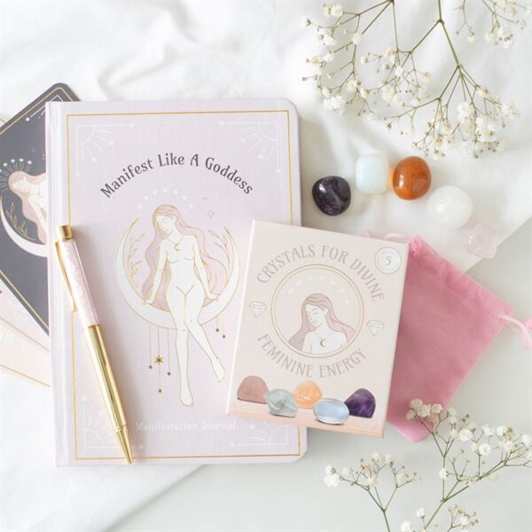 Goddess Energy A5 Manifestation Journal and Rose Quartz Crystal Pen - Image 6