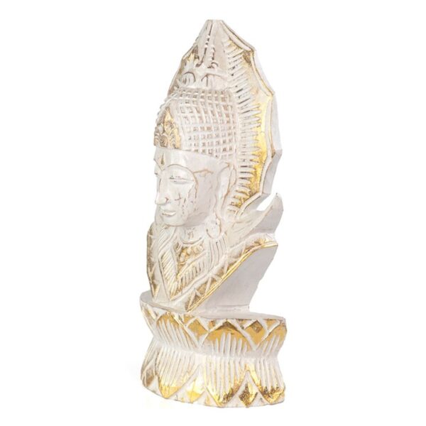 Whitewash Albasia Wood Thai Buddha - Image 2