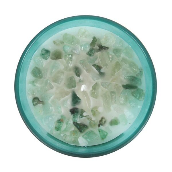 Heart Chakra Mint Crystal Chip Candle - Image 2