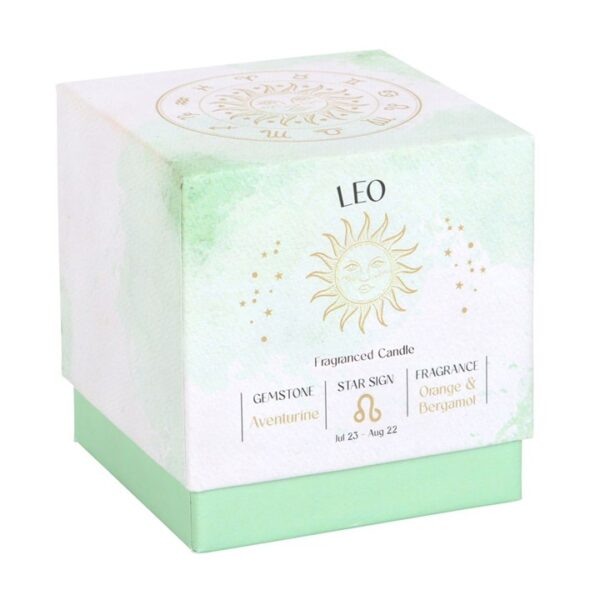 Leo Orange & Bergamot Gemstone Zodiac Candle - Image 3