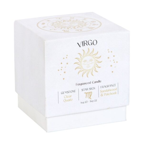 Virgo Sandalwood & Patchouli Gemstone Zodiac Candle - Image 3