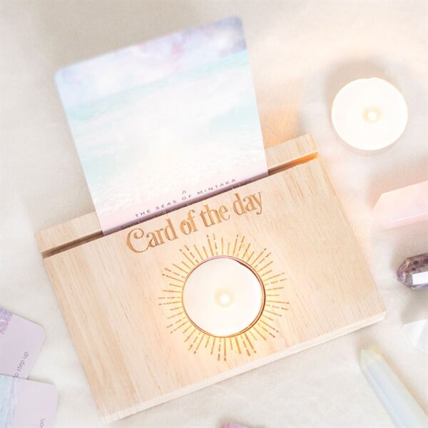 Natural Card of the Day Tarot Card Stand Tealight Holder - Image 6