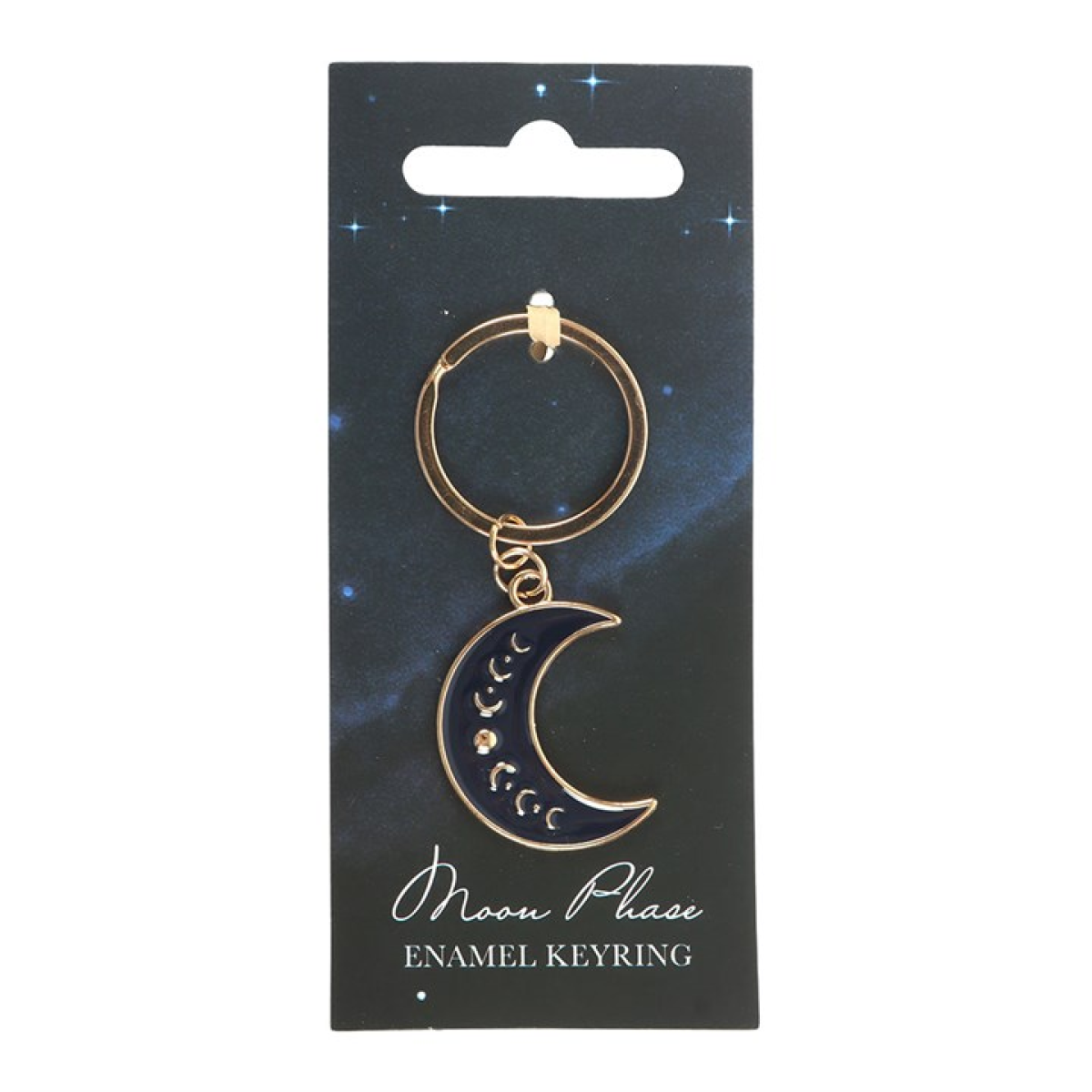 Blue Moon Phase Crescent Moon Keyring - Image 2