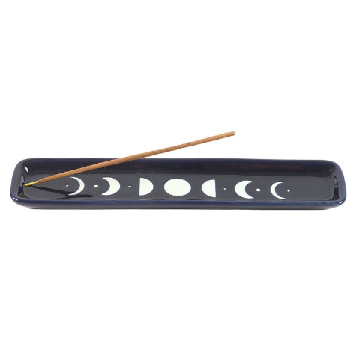 Blue Moon Phase Ceramic Incense Ash Catcher - Image 2