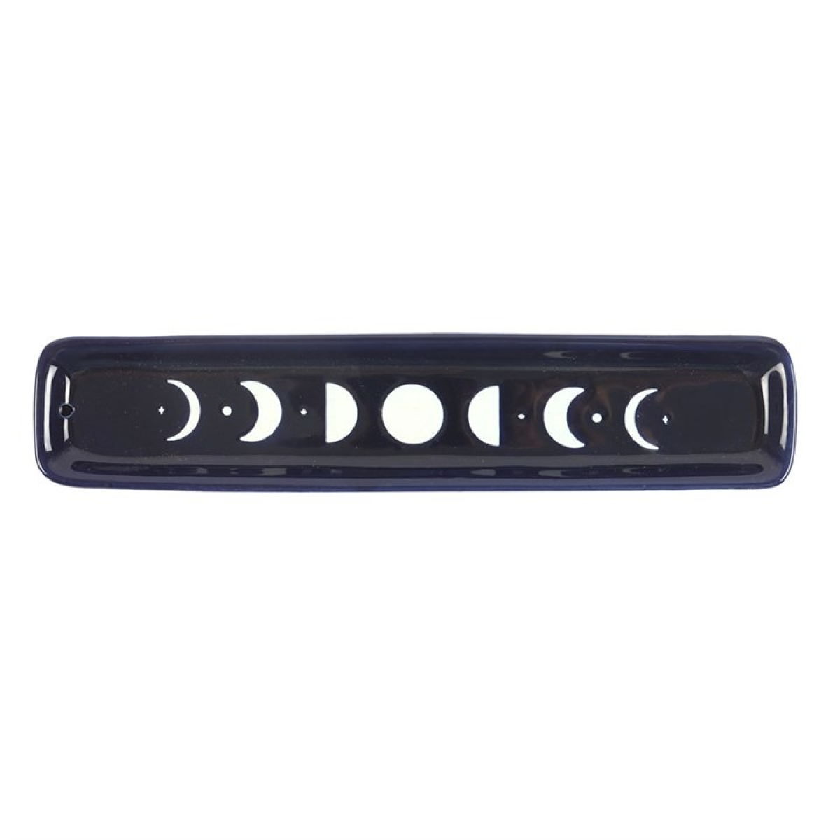 Blue Moon Phase Ceramic Incense Ash Catcher - Image 3
